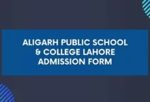 Aligarh Public School & College Lahore Admission Form