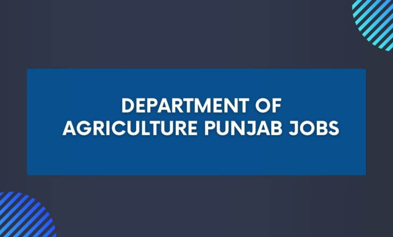Department of Agriculture Punjab Jobs