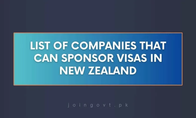 List of Companies that Can Sponsor Visas in New Zealand