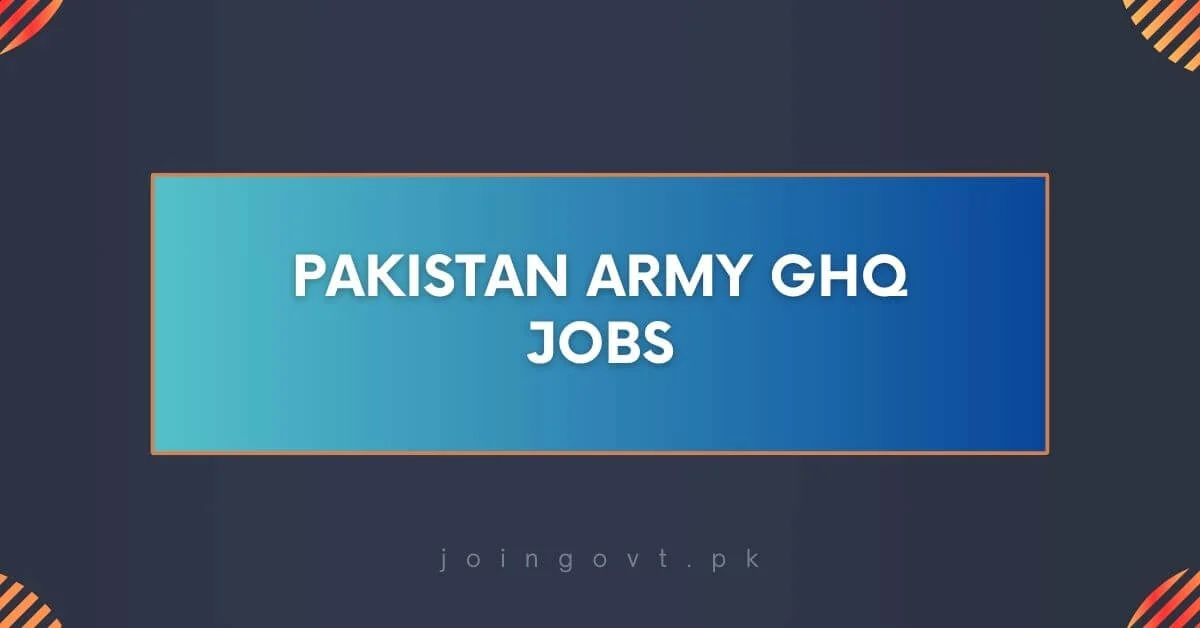 Pakistan Army GHQ Jobs 2024 Apply Online
