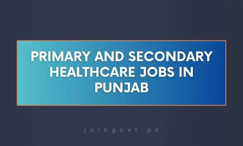 Primary and Secondary Healthcare Jobs in Punjab