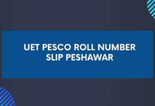 UET PESCO Roll Number Slip Peshawar