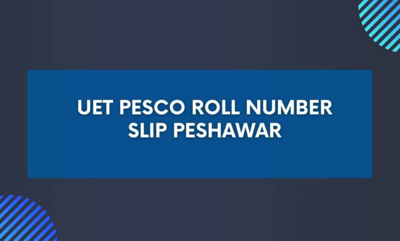 UET PESCO Roll Number Slip Peshawar