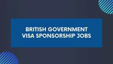 British Government Visa Sponsorship Jobs