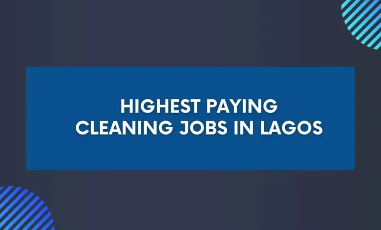 Highest Paying Cleaning Jobs in Lagos