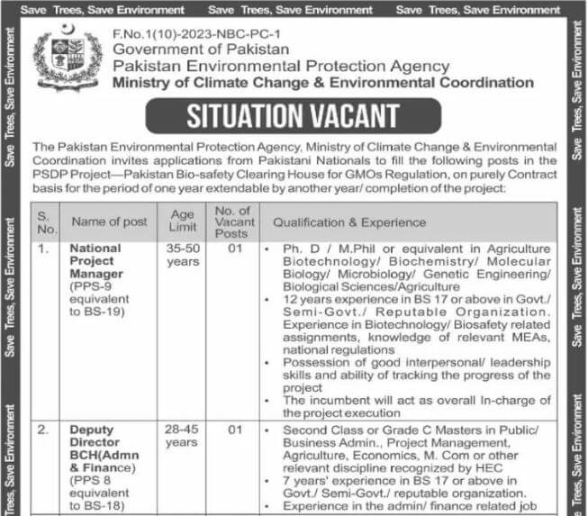 Ministry of Climate Change Jobs