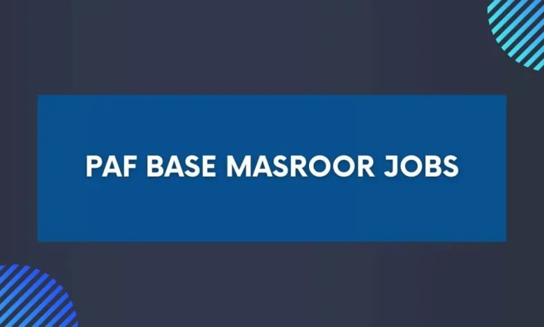 PAF Base Masroor Jobs