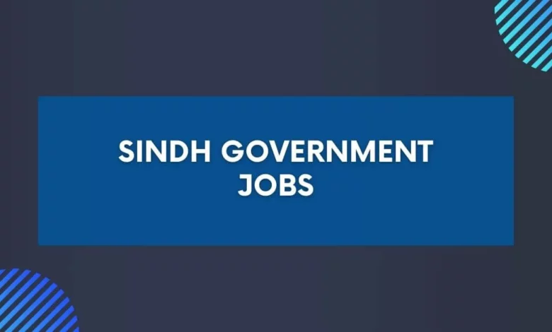 Sindh Government Jobs