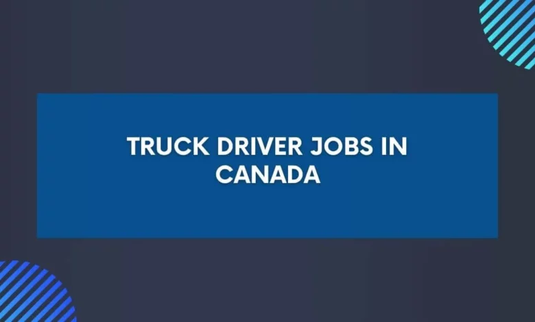 Truck Driver Jobs in Canada