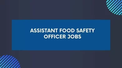 Assistant Food Safety Officer Jobs