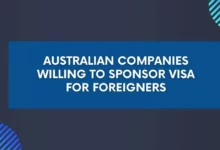 Australian Companies Willing to Sponsor Visa for Foreigners