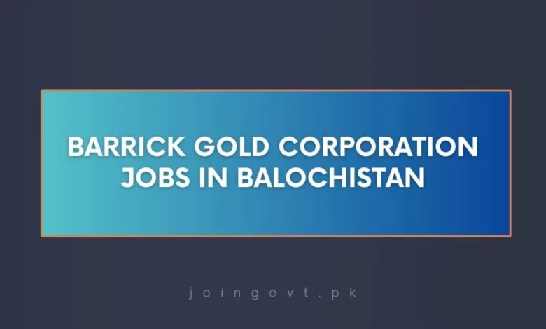 Barrick Gold Corporation Jobs in Balochistan
