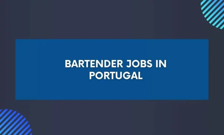 Bartender Jobs in Portugal