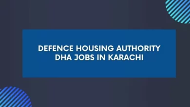 Defence Housing Authority DHA Jobs in Karachi