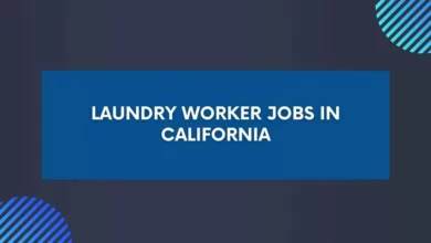 Laundry Worker Jobs in California