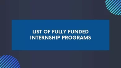 List of Fully Funded Internship Programs