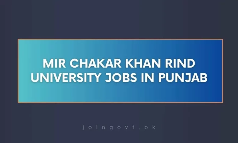 Mir Chakar Khan Rind University Jobs in Punjab