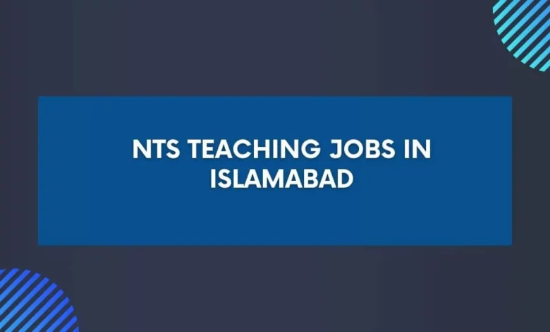 NTS Teaching Jobs in Islamabad