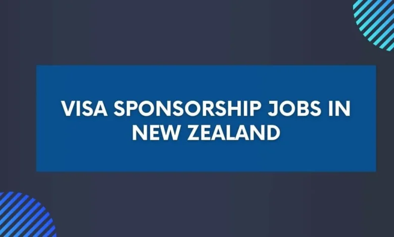 Visa Sponsorship Jobs in New Zealand