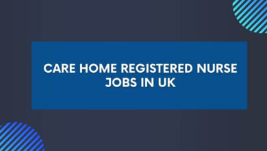 Care Home Registered Nurse Jobs in UK