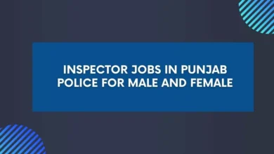 Inspector Jobs in Punjab Police for Male and Female