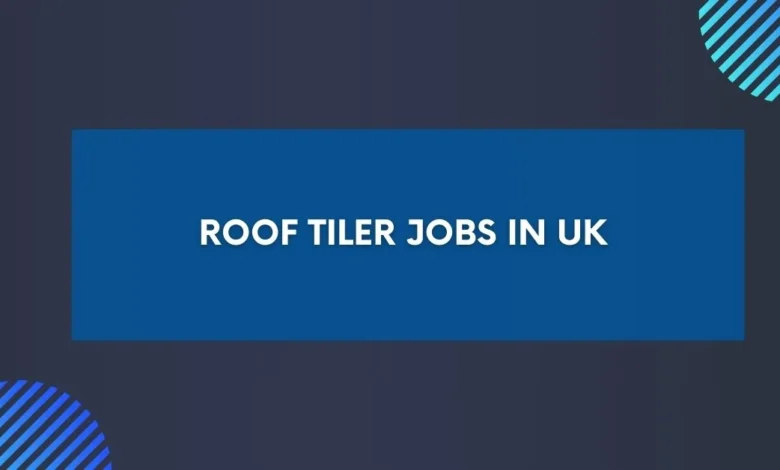 Roof Tiler Jobs in UK