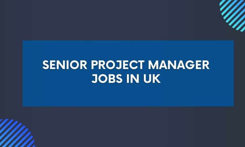 Senior Project Manager Jobs in UK