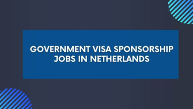 Government Visa Sponsorship Jobs in Netherlands