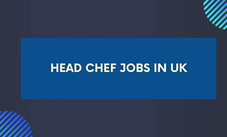 Head Chef Jobs in UK
