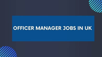 Officer Manager Jobs in UK