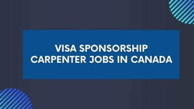 Visa Sponsorship Carpenter Jobs in Canada