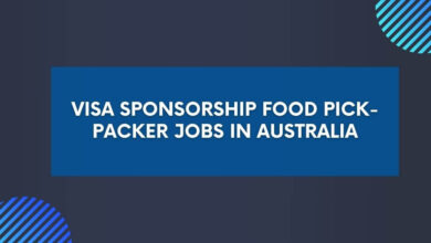 Visa Sponsorship Food Pick-Packer Jobs in Australia