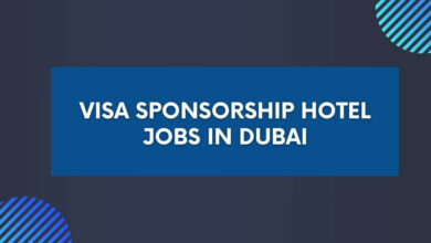 Visa Sponsorship Hotel Jobs in Dubai