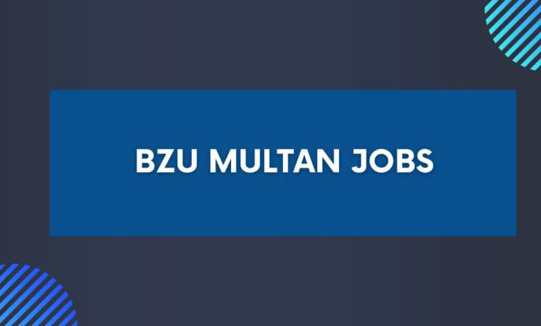 BZU Multan Jobs