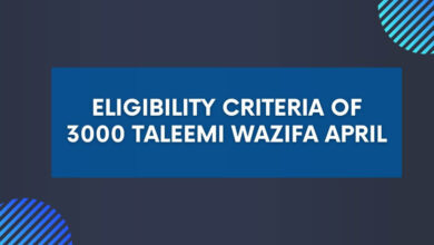 Eligibility Criteria of 3000 Taleemi Wazifa April