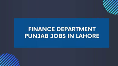 Finance Department Punjab Jobs in Lahore