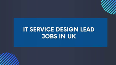 IT Service Design Lead Jobs in UK