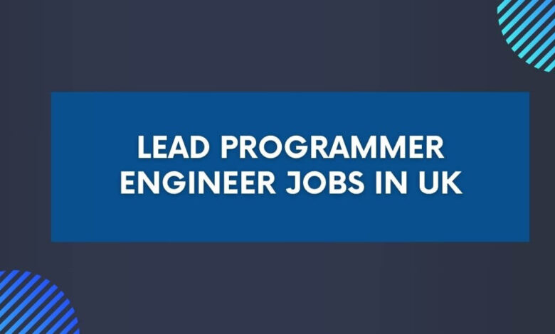 Lead Programmer Engineer Jobs in UK