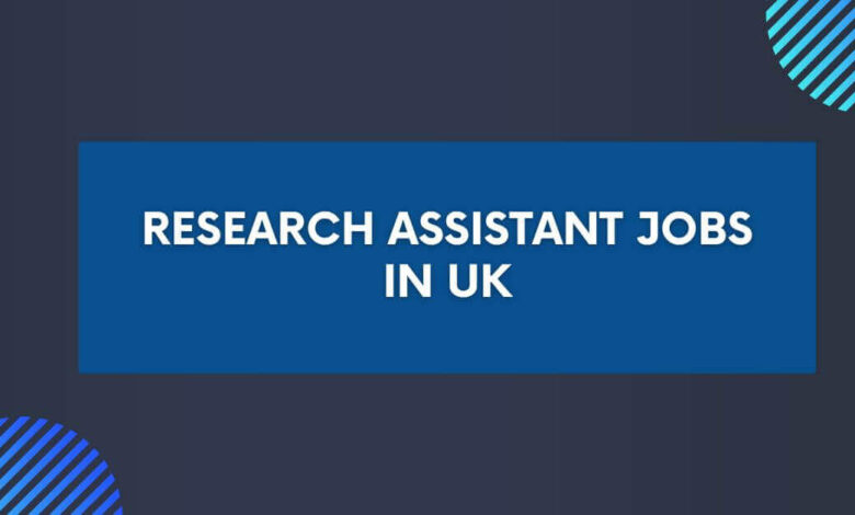 Research Assistant Jobs in UK