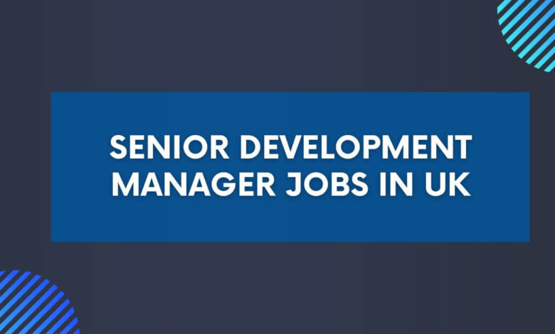 Senior Development Manager Jobs in UK