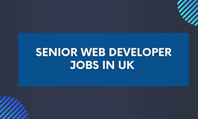 Senior Web Developer Jobs in UK