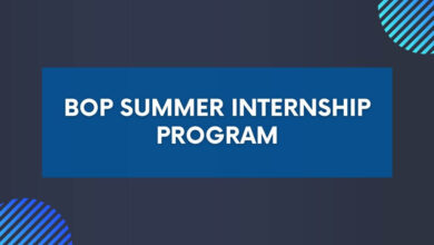 BOP Summer Internship Program