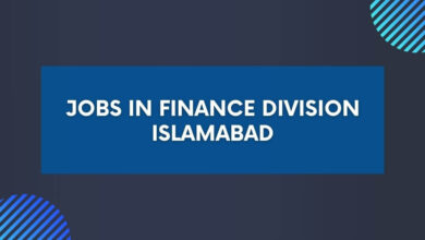 Jobs in Finance Division Islamabad