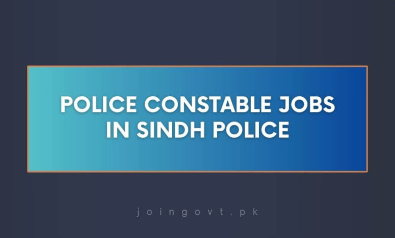 Police Constable Jobs in Sindh Police