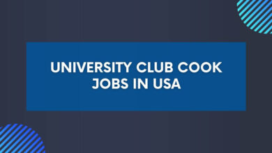 University Club Cook Jobs in USA