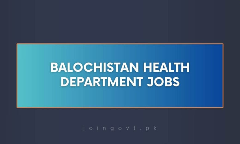 Balochistan Health Department Jobs