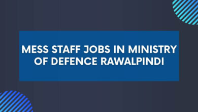 Mess Staff Jobs in Ministry of Defence Rawalpindi