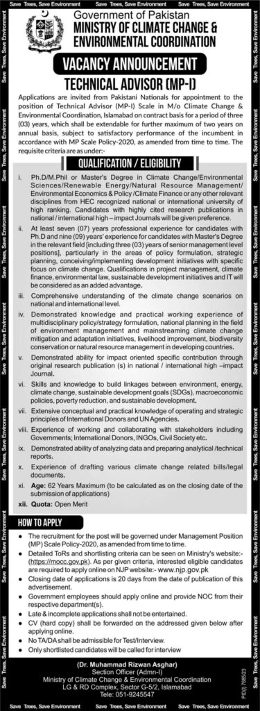 Jobs at the Ministry Of Climate Change