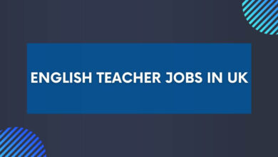 English Teacher Jobs in UK