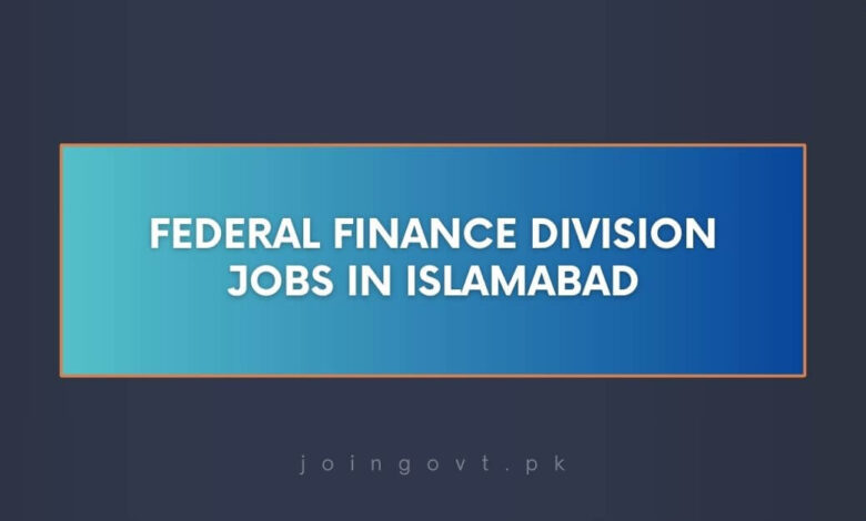 Federal Finance Division Jobs in Islamabad